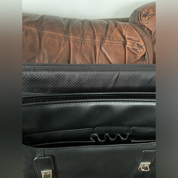 Leather brief case men’s black case - Picture 12 of 14